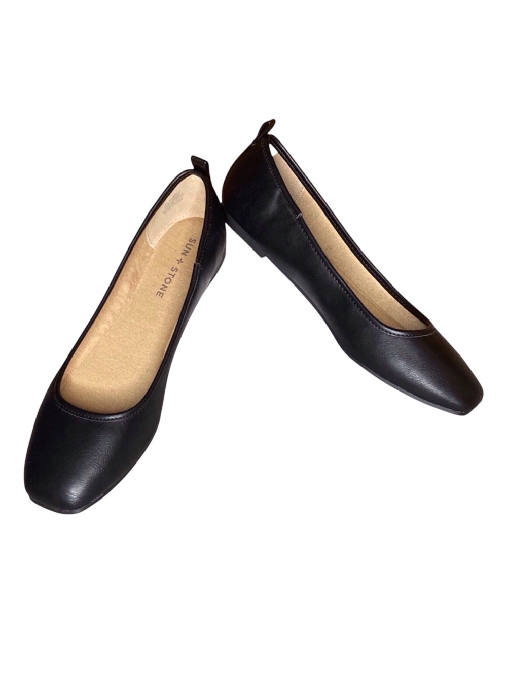 Sun + Stone | NWOB Avvery Black Square Toe Flats 8.5